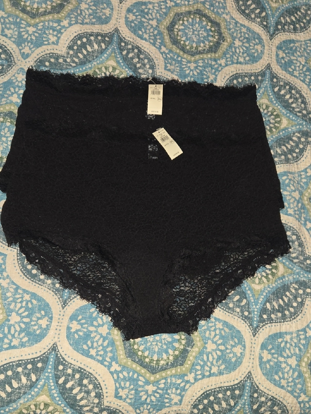 2 High-Waist Lace Briefs Aerie- Black